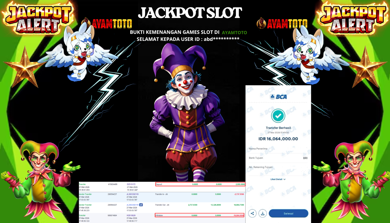 BUKTI JACKPOT PLAYER AYAMTOTO