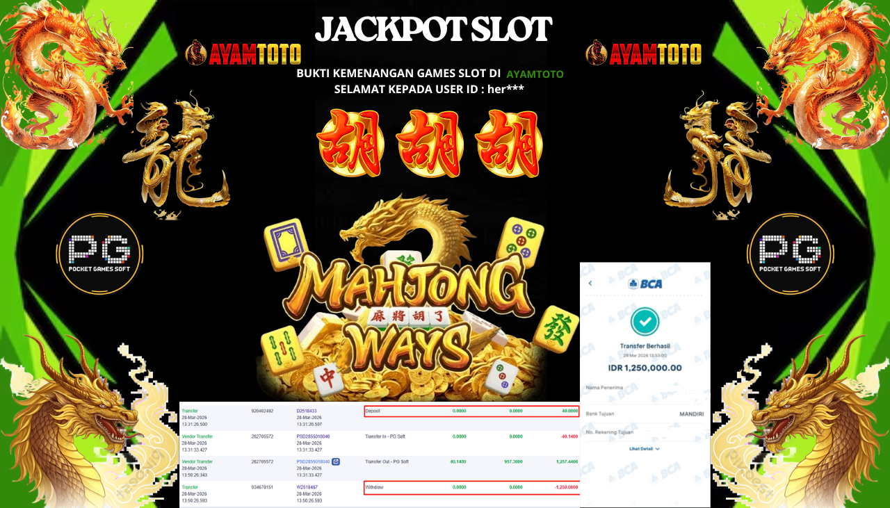 BUKTI JACKPOT PLAYER AYAMTOTO