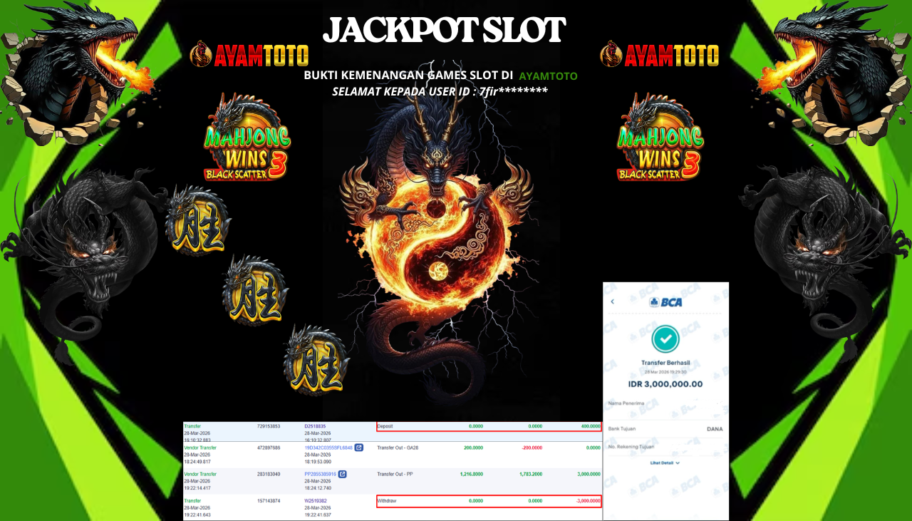 BUKTI JACKPOT PLAYER AYAMTOTO