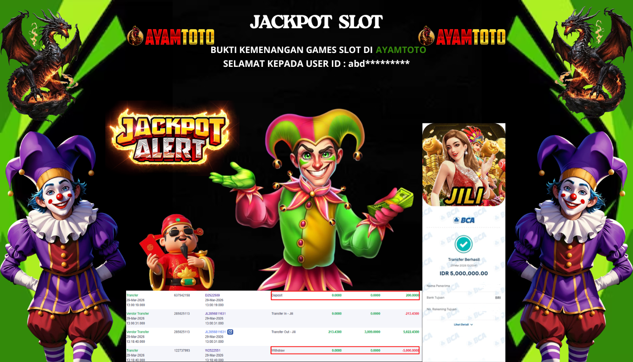 BUKTI JACKPOT PLAYER AYAMTOTO