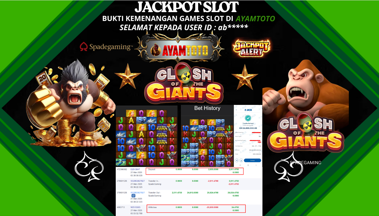 BUKTI JACKPOT PLAYER AYAMTOTO