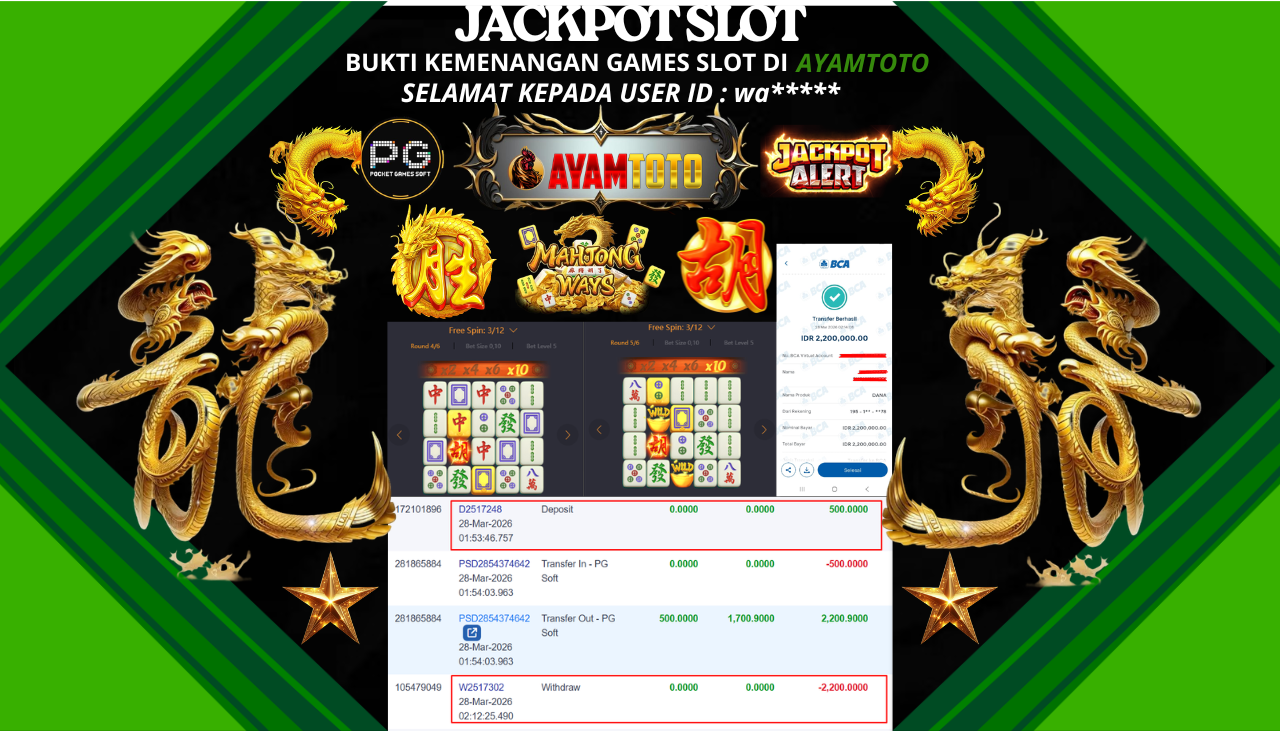 BUKTI JACKPOT PLAYER AYAMTOTO