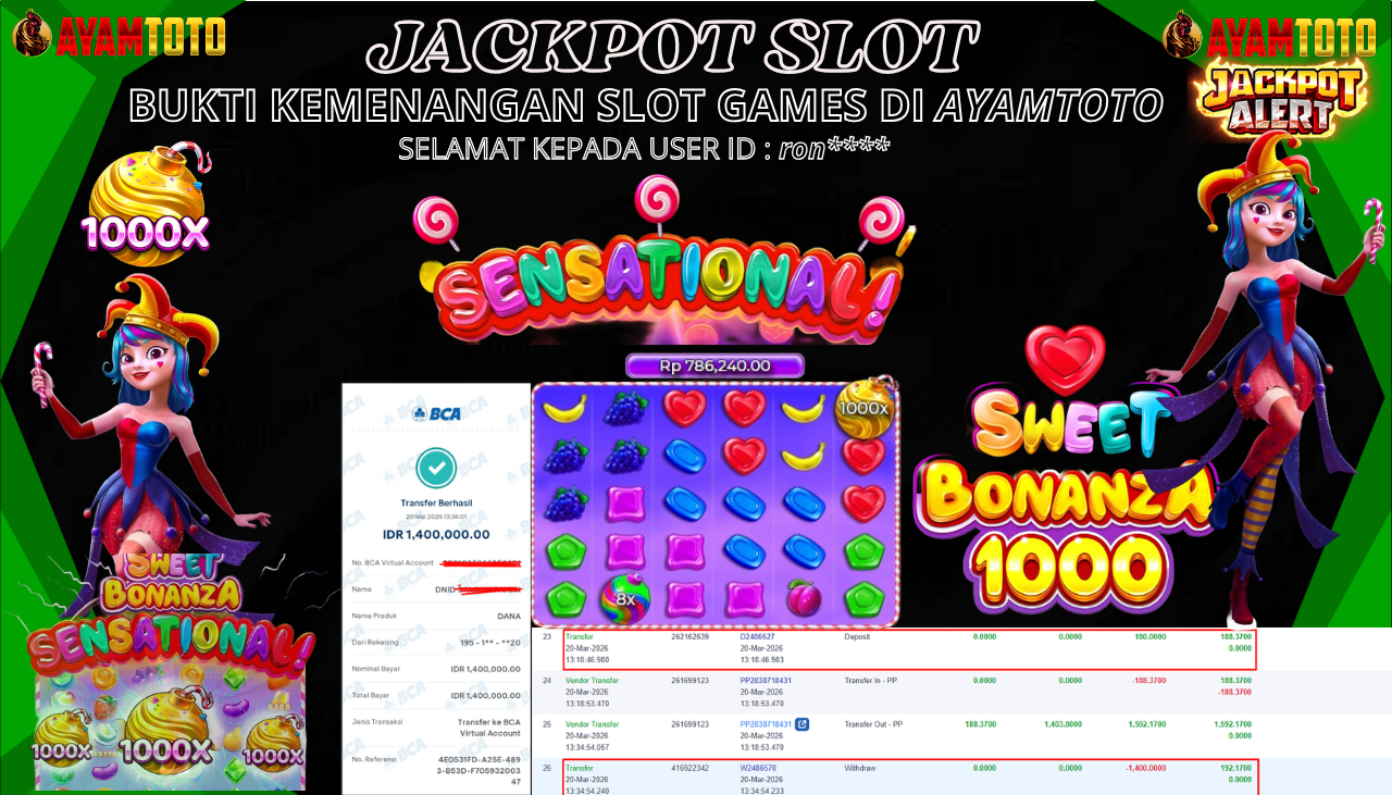 BUKTI JACKPOT PLAYER AYAMTOTO