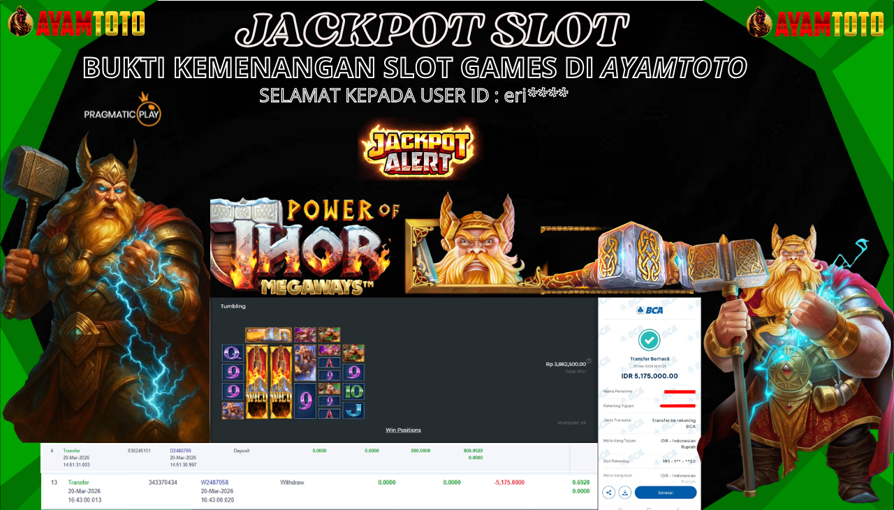 BUKTI JACKPOT PLAYER AYAMTOTO