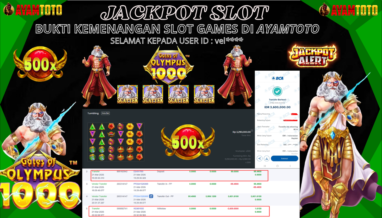 BUKTI JACKPOT PLAYER AYAMTOTO