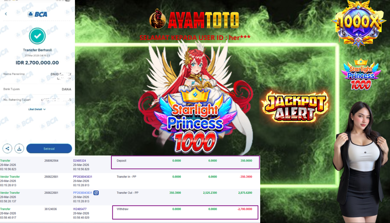 BUKTI JACKPOT PLAYER AYAMTOTO