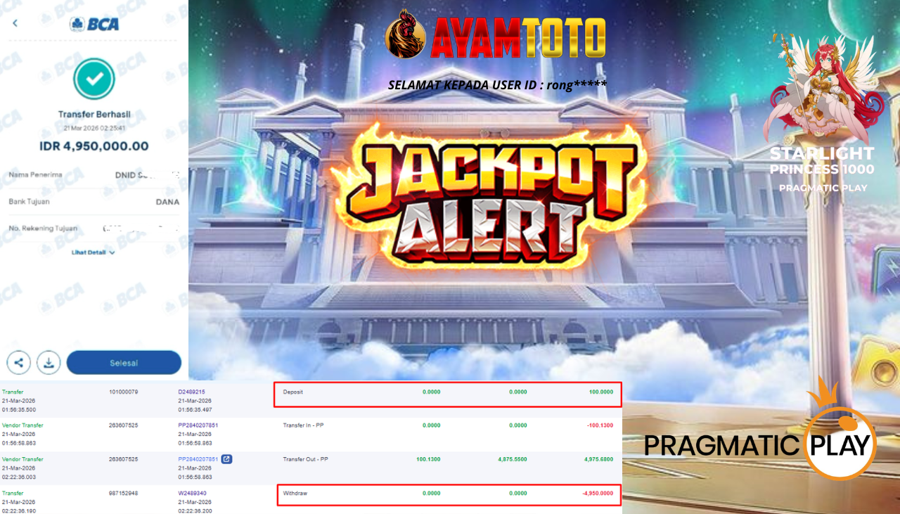 BUKTI JACKPOT PLAYER AYAMTOTO