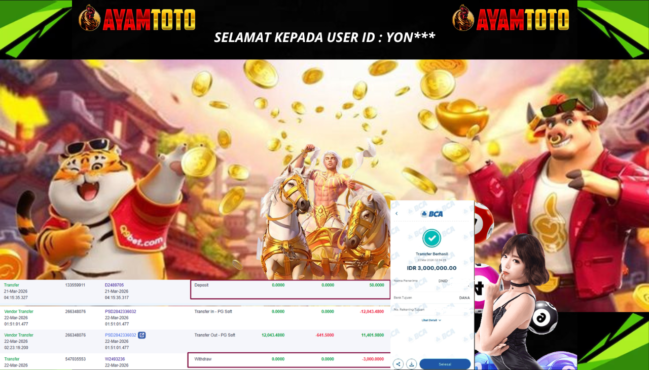 BUKTI JACKPOT PLAYER AYAMTOTO