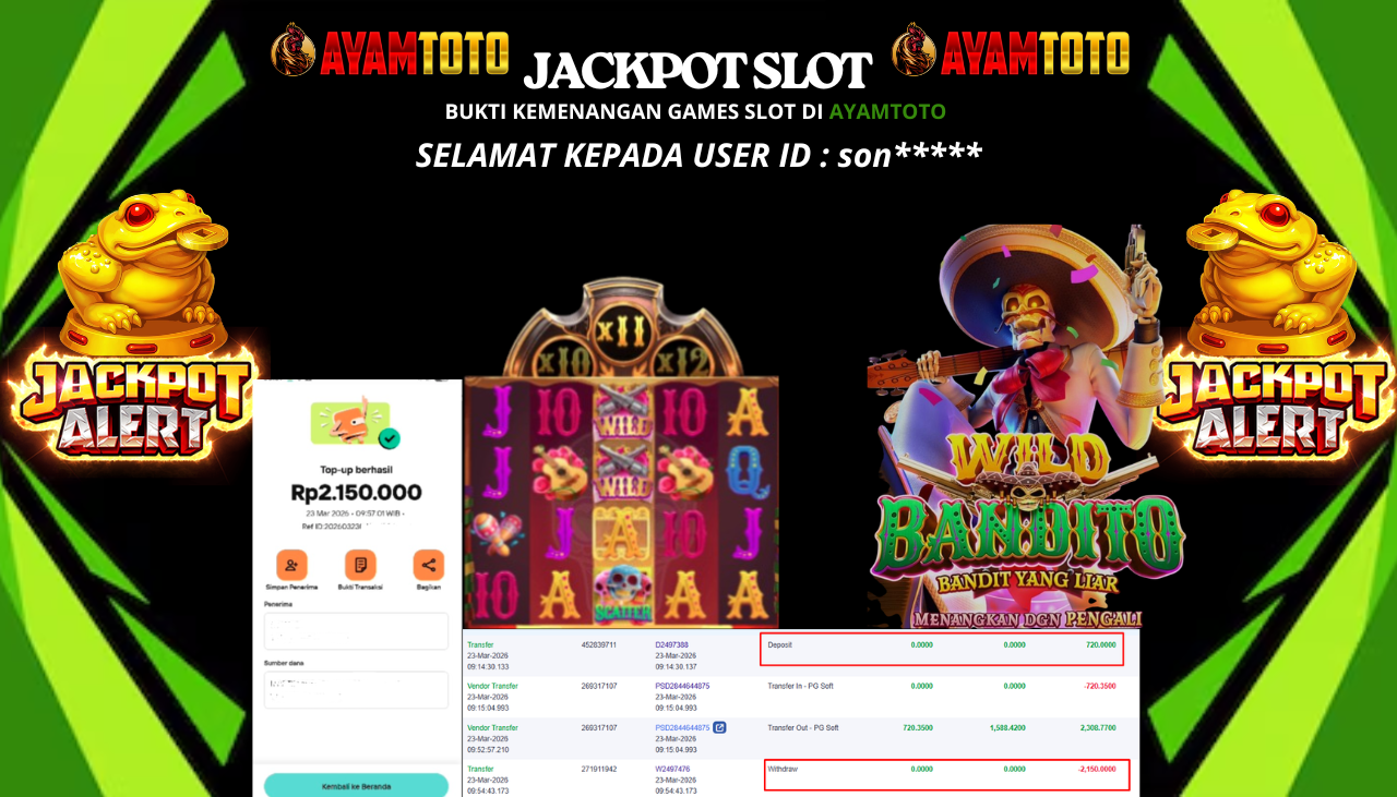 BUKTI JACKPOT PLAYER AYAMTOTO
