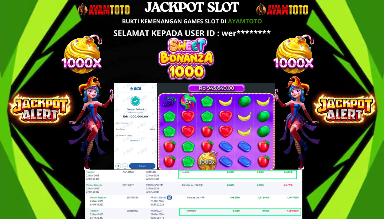 BUKTI JACKPOT PLAYER AYAMTOTO