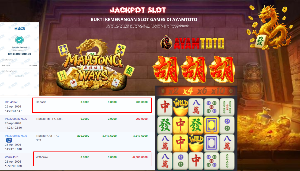 BUKTI JACKPOT PLAYER AYAMTOTO