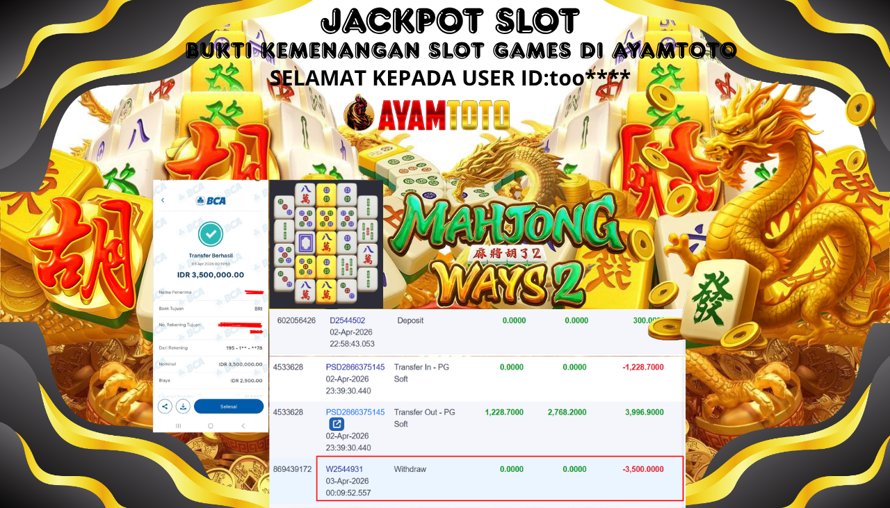 BUKTI JACKPOT PLAYER AYAMTOTO