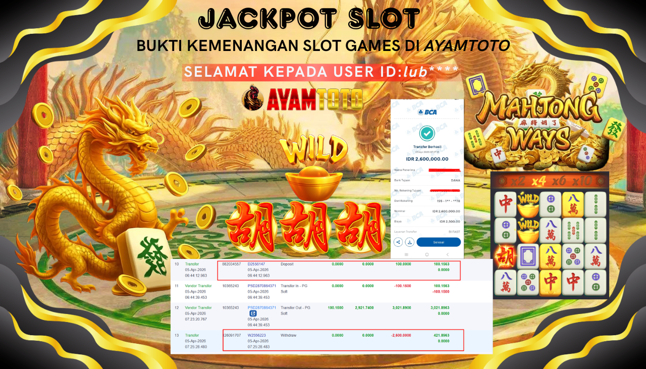 BUKTI JACKPOT PLAYER AYAMTOTO