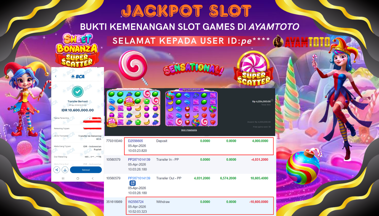 BUKTI JACKPOT PLAYER AYAMTOTO