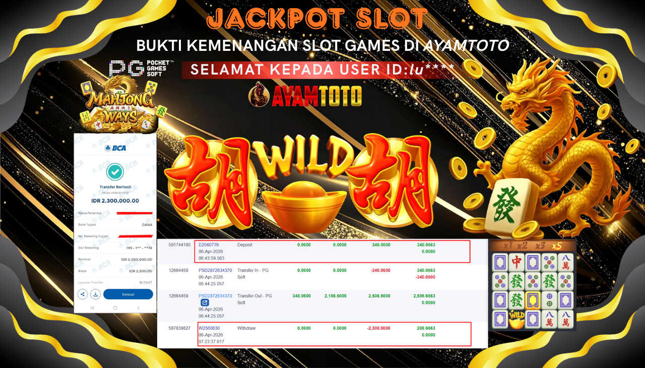 BUKTI JACKPOT PLAYER AYAMTOTO