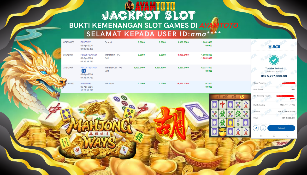 BUKTI JACKPOT PLAYER AYAMTOTO