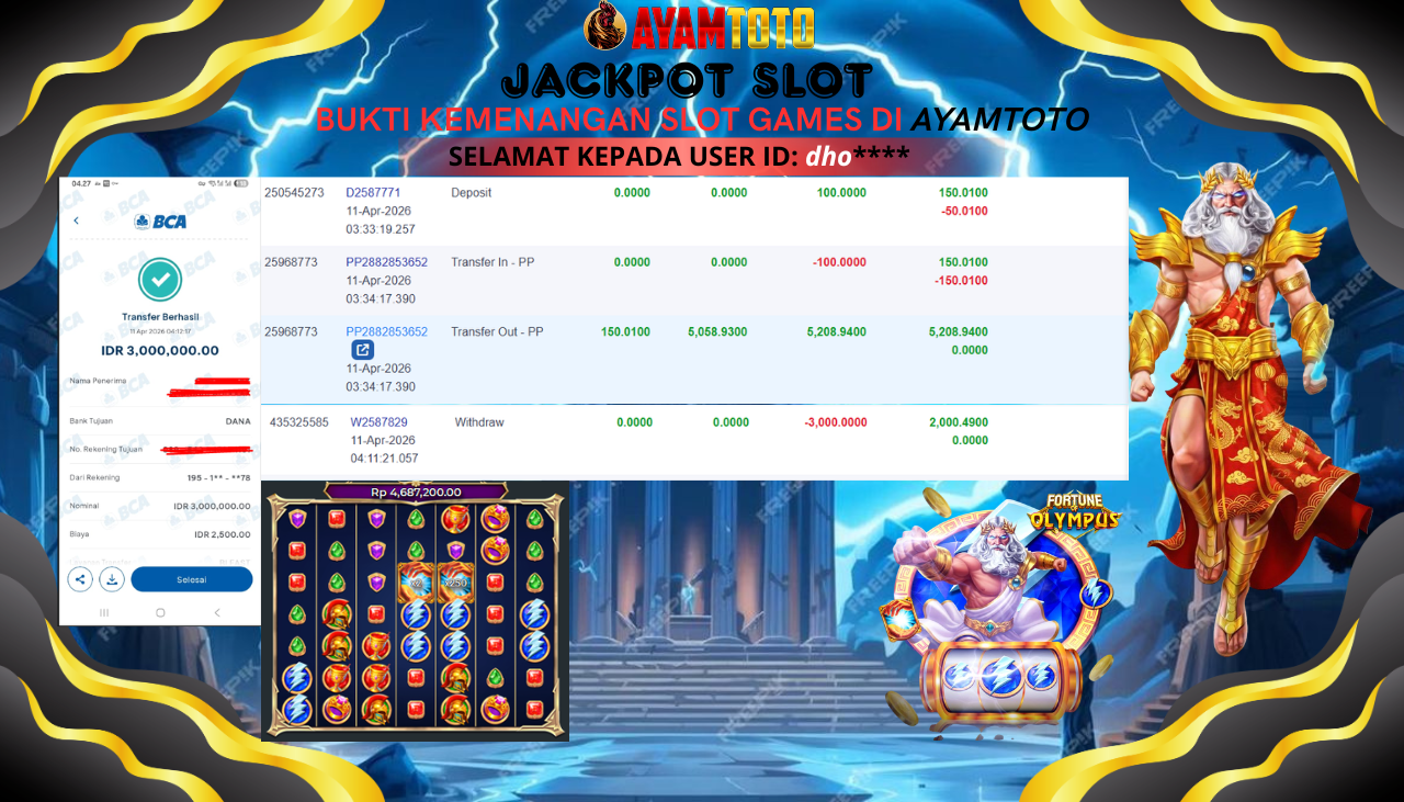 BUKTI JACKPOT PLAYER AYAMTOTO