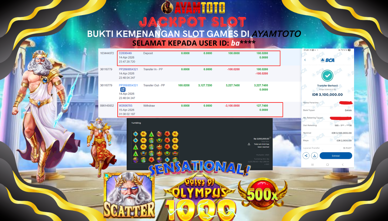 BUKTI JACKPOT PLAYER AYAMTOTO