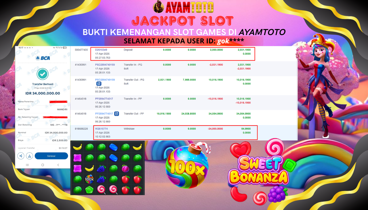 BUKTI JACKPOT PLAYER AYAMTOTO