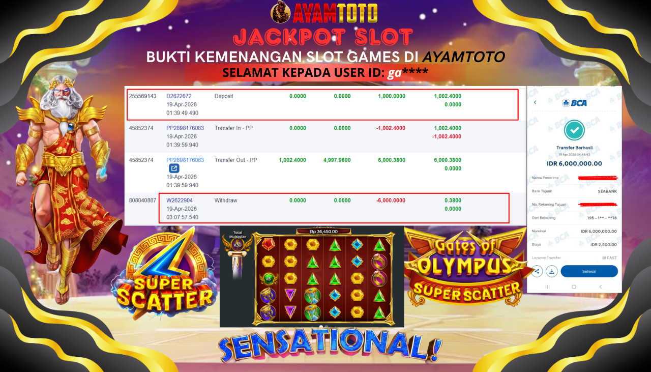 BUKTI JACKPOT PLAYER AYAMTOTO