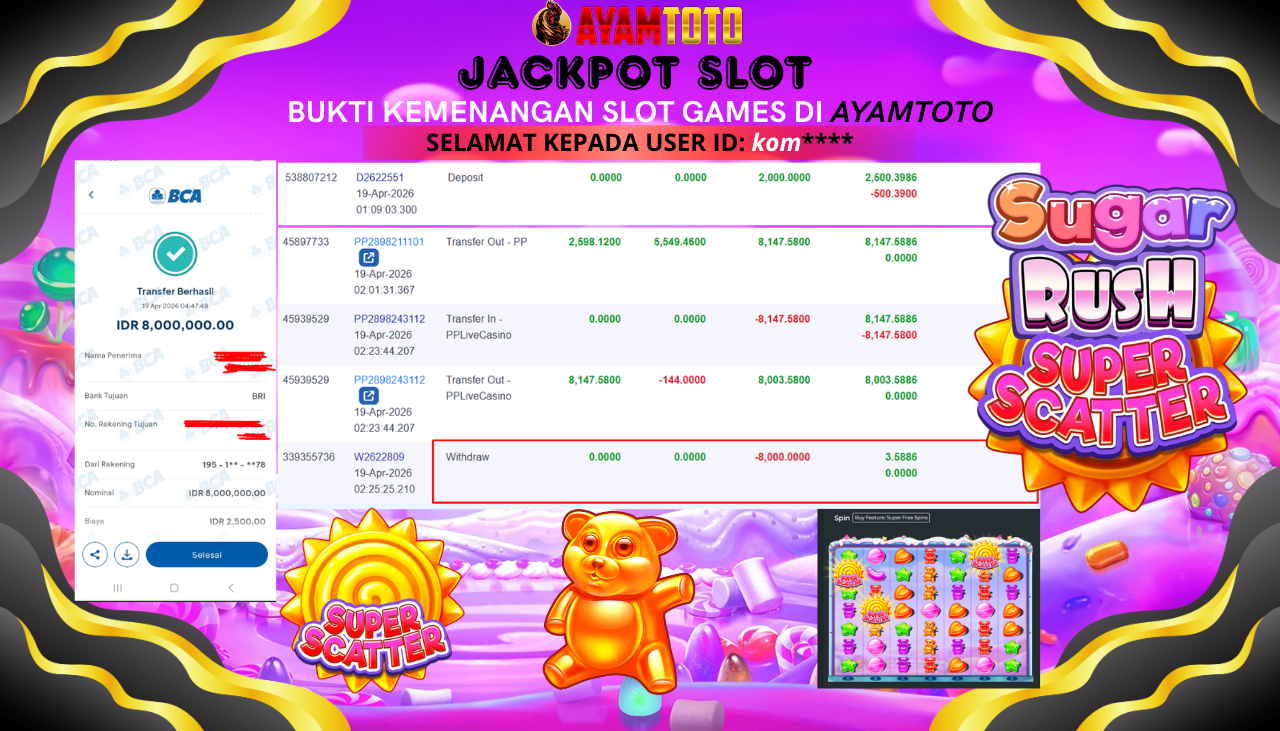 BUKTI JACKPOT PLAYER AYAMTOTO