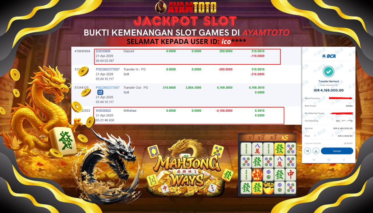 BUKTI JACKPOT PLAYER AYAMTOTO