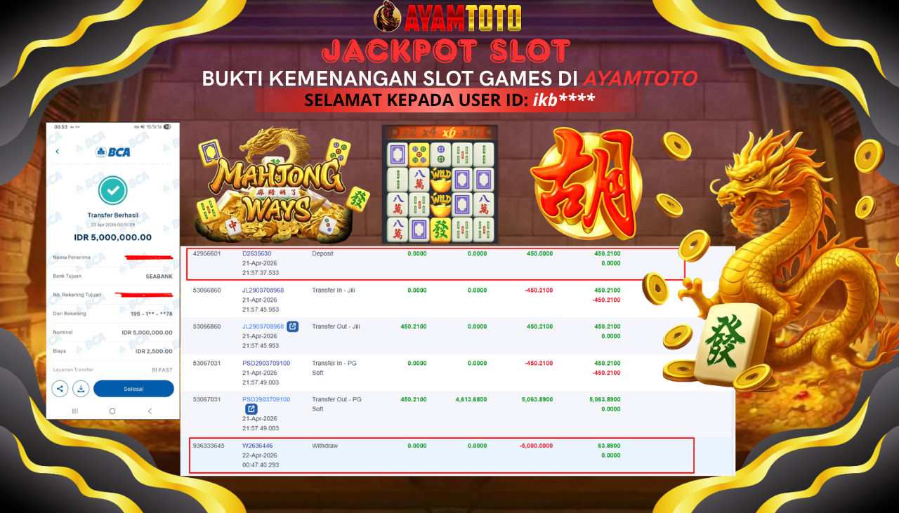 BUKTI JACKPOT PLAYER AYAMTOTO