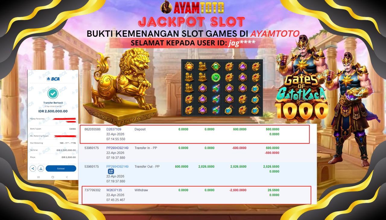 BUKTI JACKPOT PLAYER AYAMTOTO