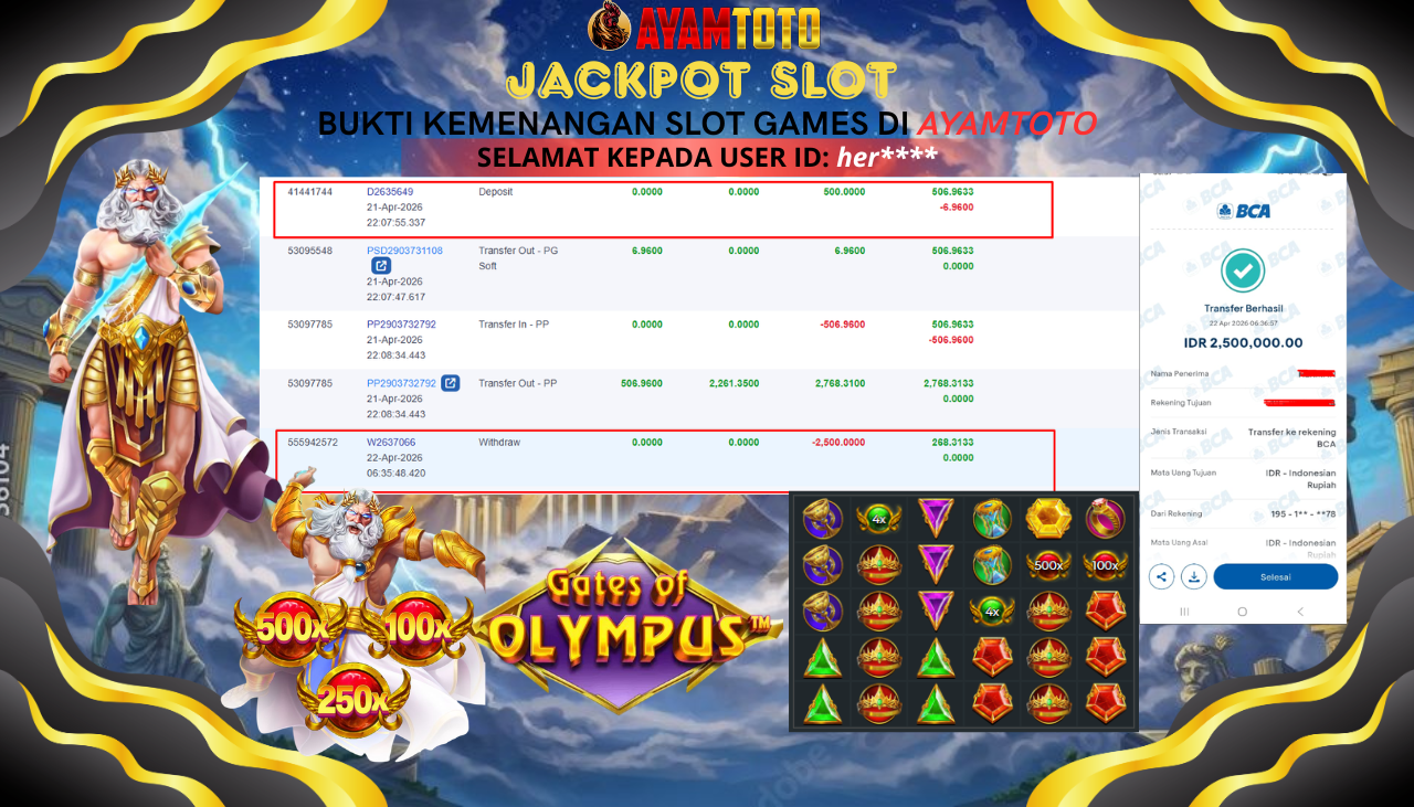BUKTI JACKPOT PLAYER AYAMTOTO