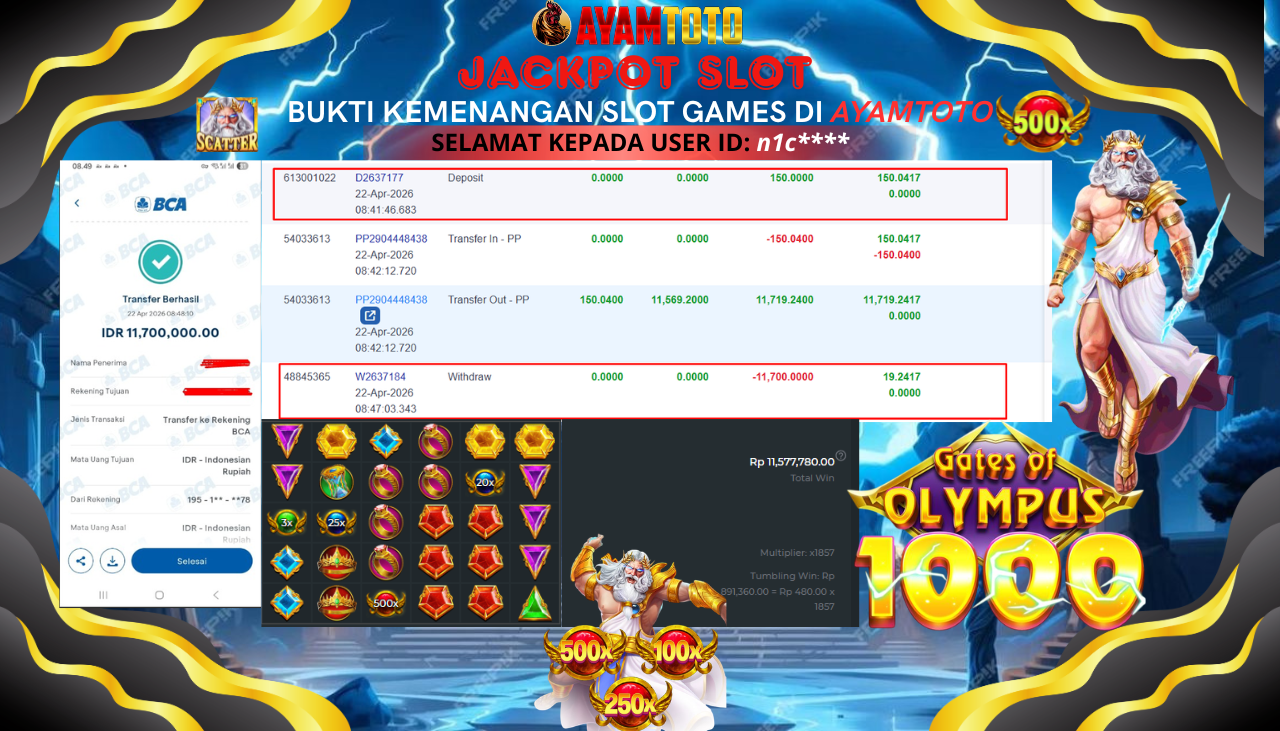 BUKTI JACKPOT PLAYER AYAMTOTO