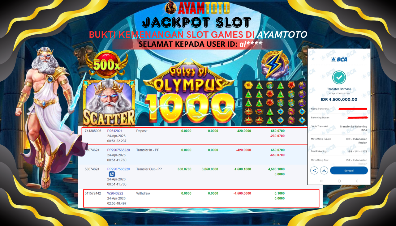 BUKTI JACKPOT PLAYER AYAMTOTO