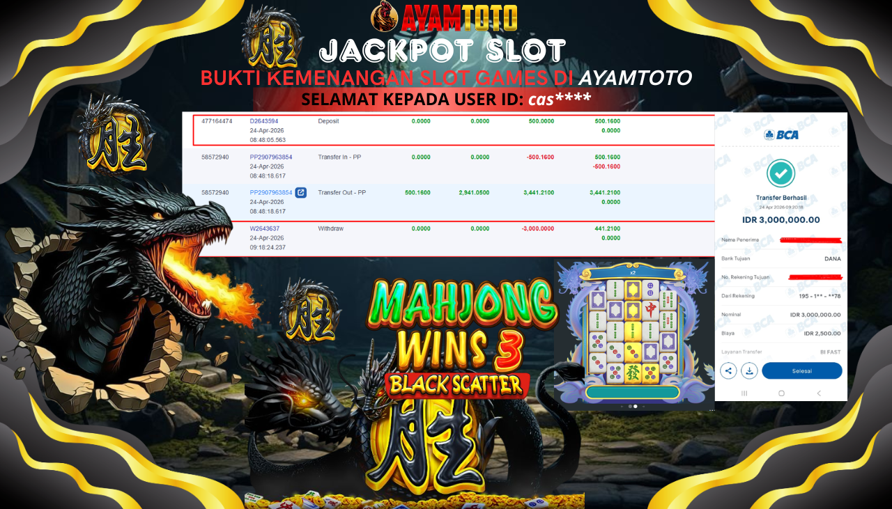 BUKTI JACKPOT PLAYER AYAMTOTO