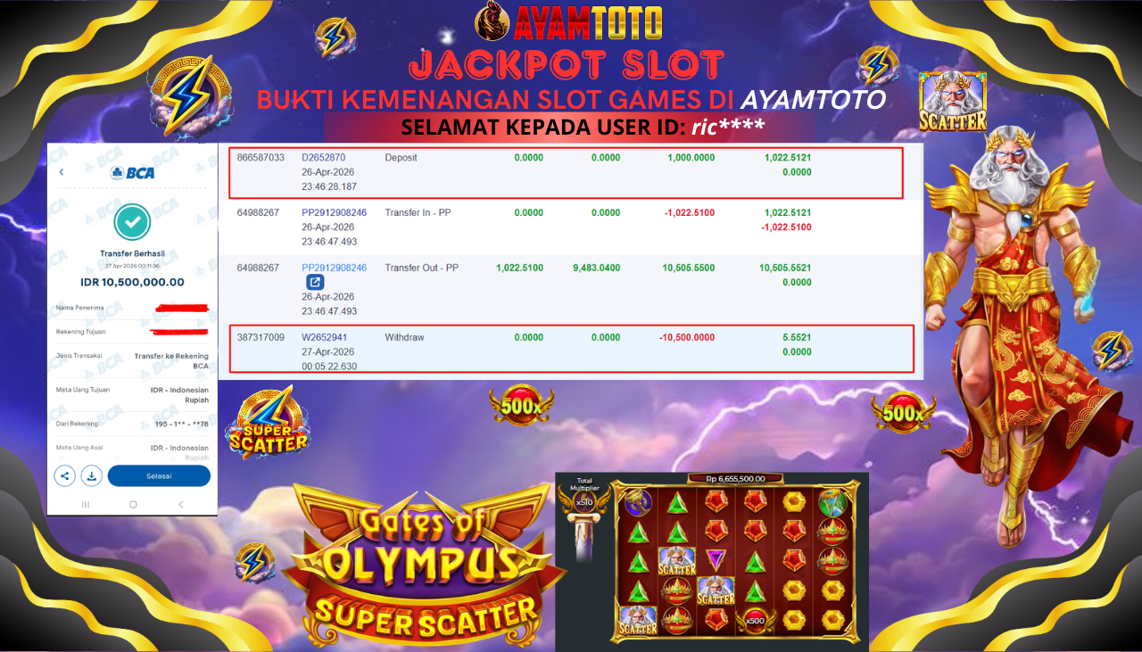 BUKTI JACKPOT PLAYER AYAMTOTO