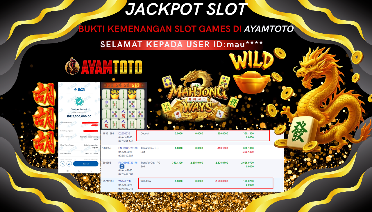 BUKTI JACKPOT PLAYER AYAMTOTO