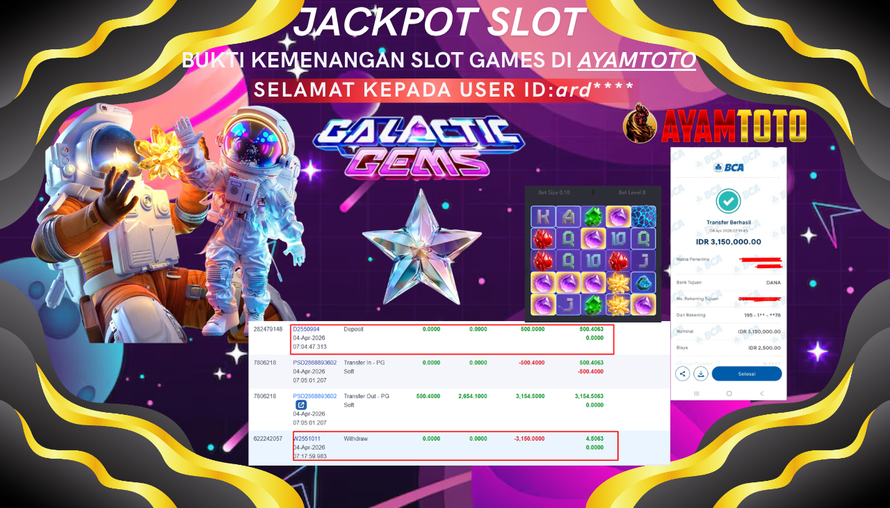 BUKTI JACKPOT PLAYER AYAMTOTO