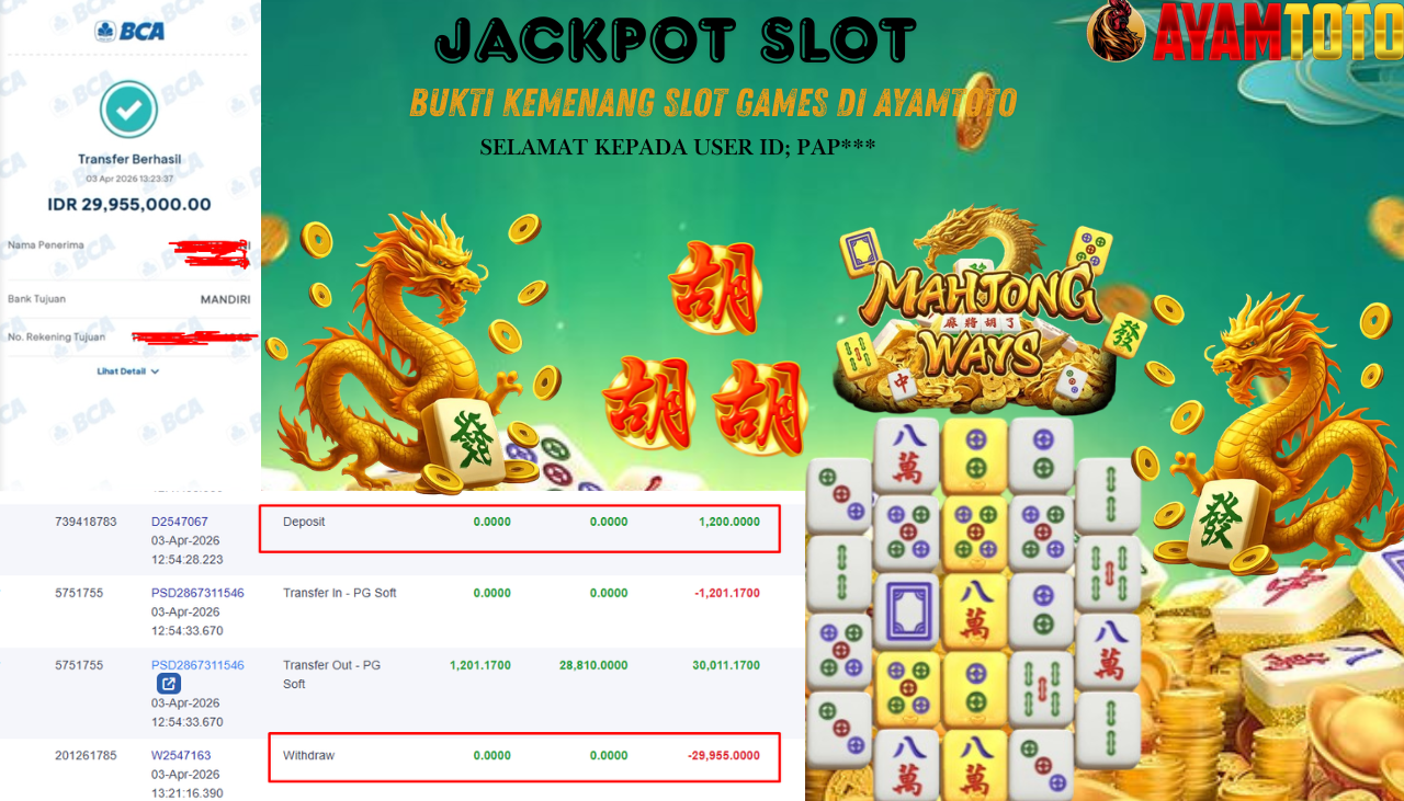 BUKTI JACKPOT PLAYER AYAMTOTO