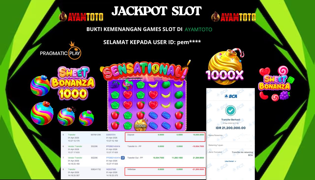 BUKTI JACKPOT PLAYER AYAMTOTO