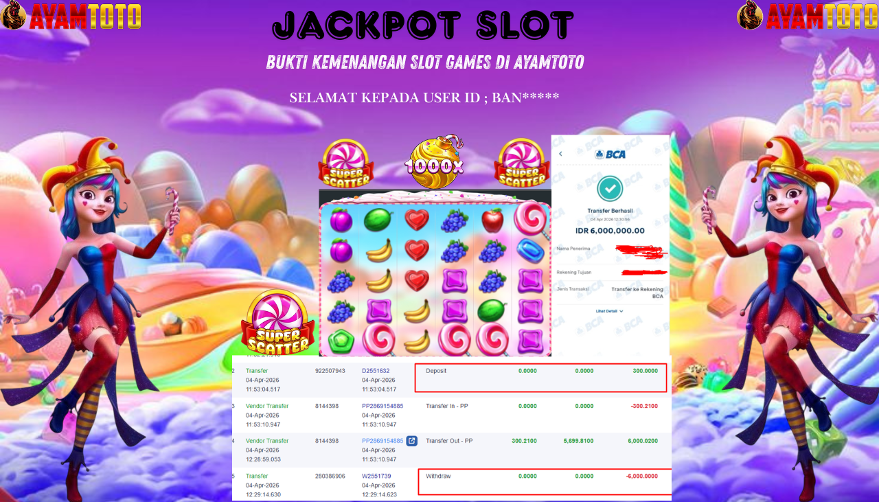 BUKTI JACKPOT PLAYER AYAMTOTO