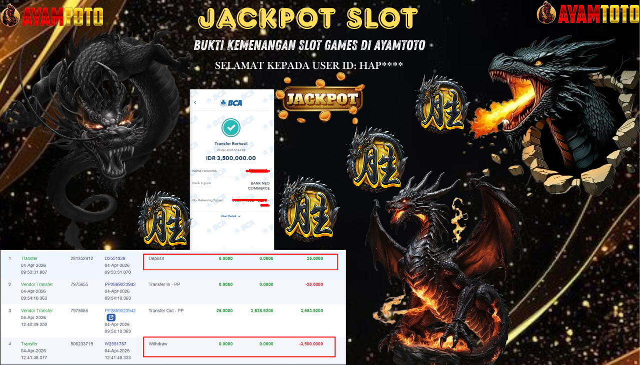 BUKTI JACKPOT PLAYER AYAMTOTO