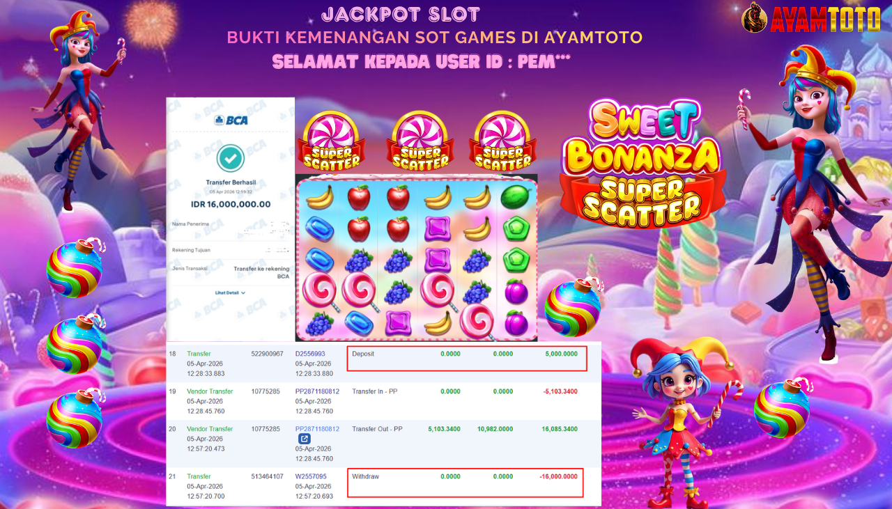 BUKTI JACKPOT PLAYER AYAMTOTO